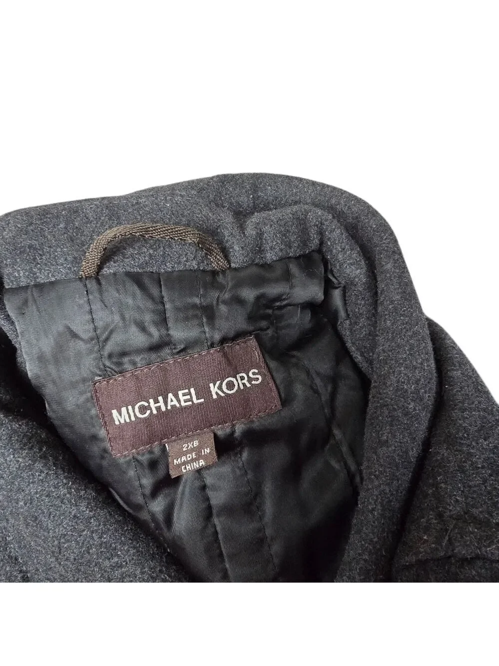 Michael Kors Gray Wool Blend Button Down Coat 2XB